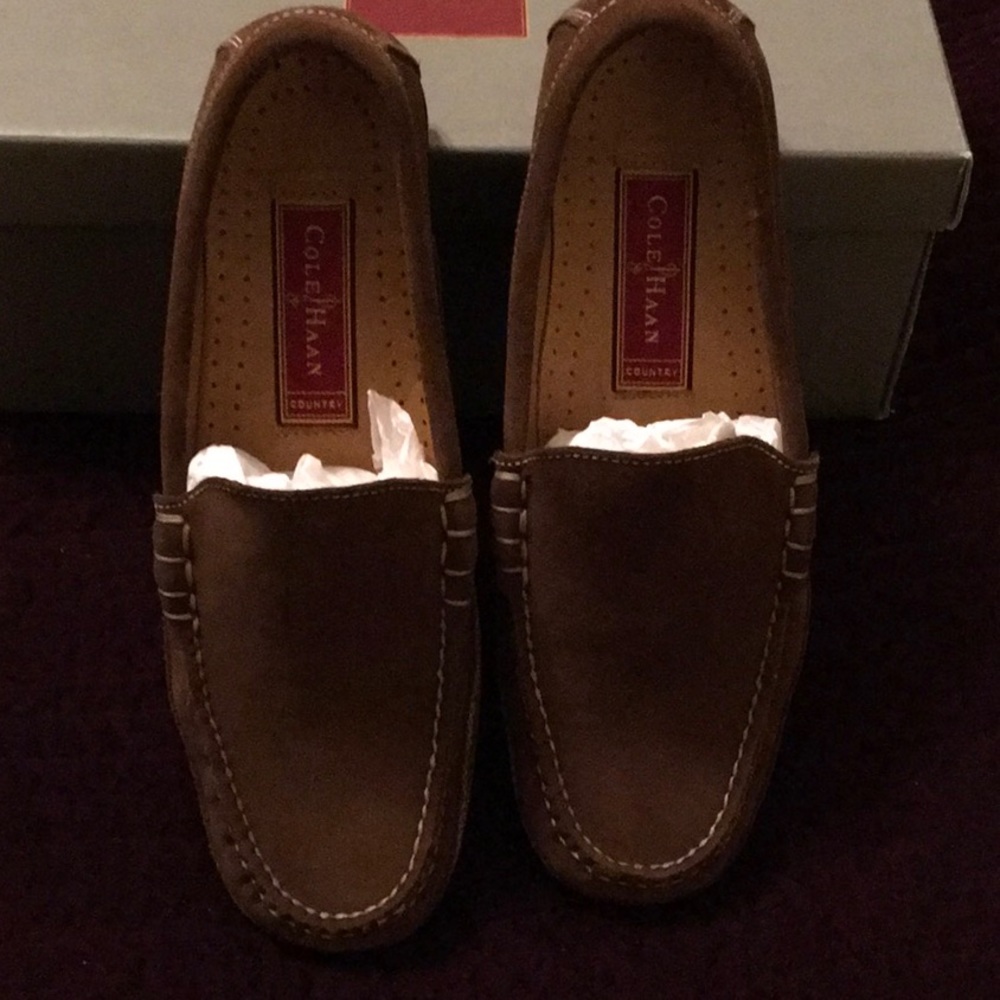 Cole Haan brown suede car shoe sz 6.5C